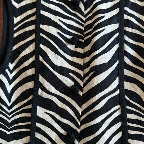J. Crew Zebra Patterned 100% Linen Dress 0 - Picture 4 of 5